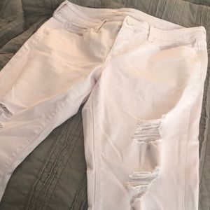 Pink skinny ankle distress skinny jeans Sz 14